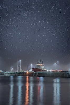 Västra hamnen på natten