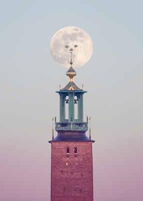 Fullmåne Stockholms stadshus