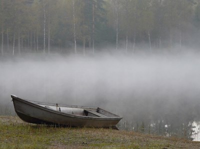 Boot in mist