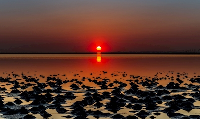 Sunset in the Wadden Sea