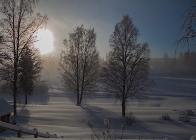 Zima nad řekou Luleå