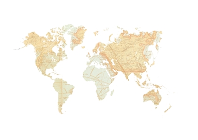 De kaart van de wereld met druk