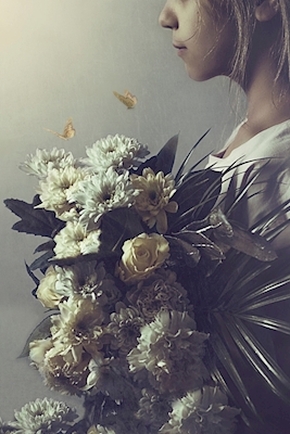 The girl with the bouquet
