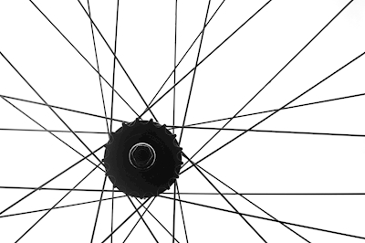 Het wielsilhouet van de fiets 