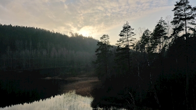 Lake Hackarps bei Sonnenaufgang