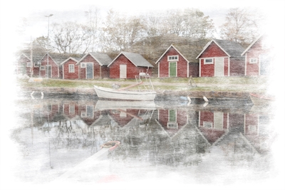 Bootshäuser in Torhamn