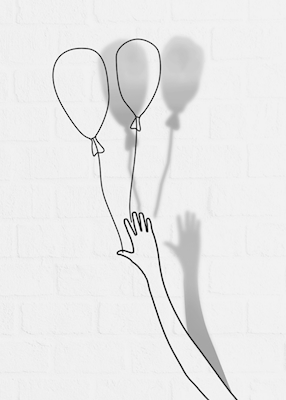 balloner og hånd