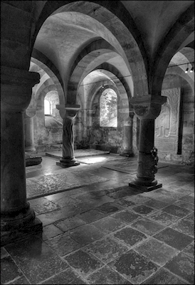 A cripta na catedral de Lund