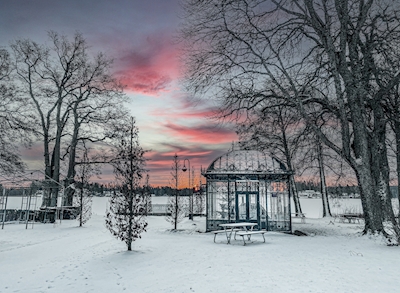 Vroege winterochtend in Djulö