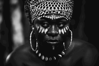 African tribe woman in jungle