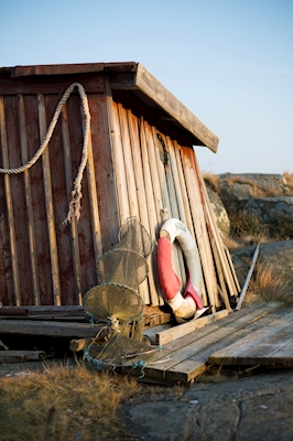 Fisherman's shed by the ocean