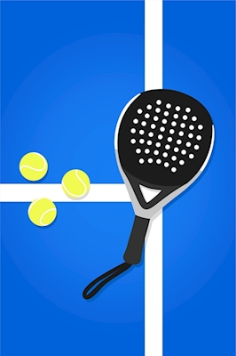 Padel racket and balls