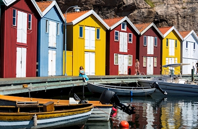 colorful boat houses of smogen