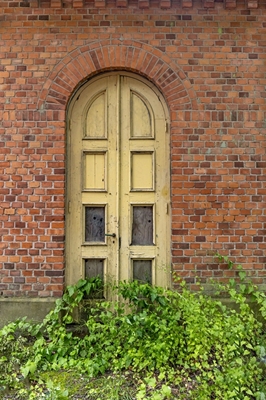 Door with patina, yellow