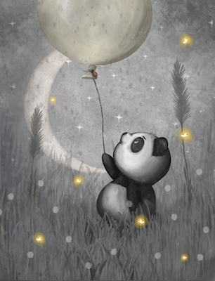 Panda mit Ballon