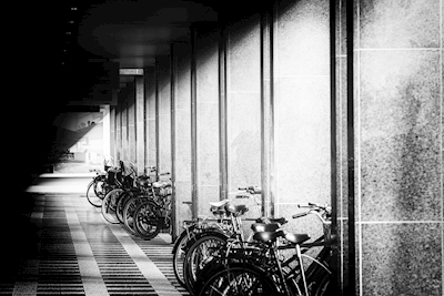 Malmös Fahrräder geparkt