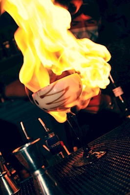 Flambéed-cocktail