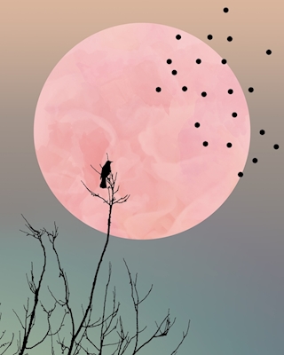 Vogel und Mond