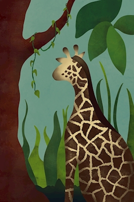 La giraffa sotto l'albero