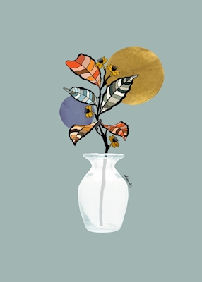 Hvit vase med plante 