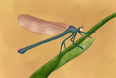 La libélula en la ramita