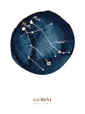 Akvareller Zodiac - Gemini