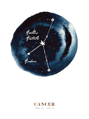 Akvarel Stjernetegn - Kræft