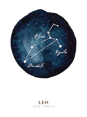 Akvareller Stjernetegn - Leo