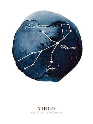 Akvarel Stjernetegn - Jomfruen