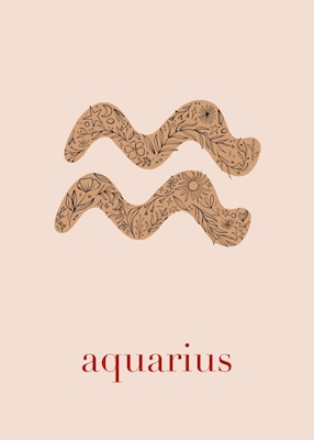 Zodiak Aquarius - Kwiatowy róż