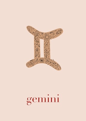 Zodiac Gemini - Floral Blush