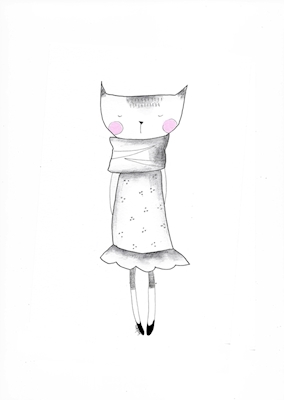Lillycat com um vestido