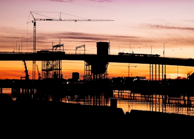 Götaälvbron al tramonto