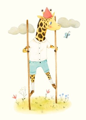 Giraffa sui trampoli