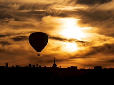 Balon na ogrzane powietrze nad Sztokholmem