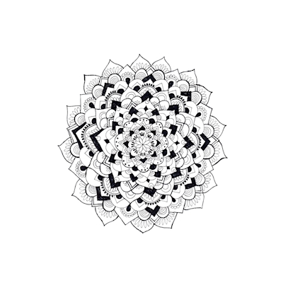 Mandala en blanco y negro