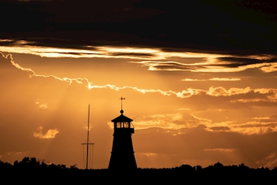 The lighthouse in sunset