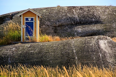 Outhouse on cliff