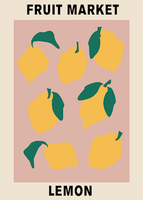 Fruit Market Lemon Poster