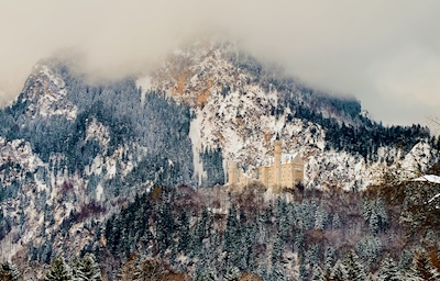 Neuschwanstein na sněhu