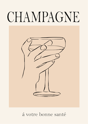 Plakát se šampaňským