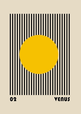 Bauhaus Circle Żółty plakat