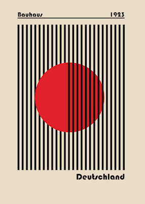 Affiche rouge du Bauhaus Circle