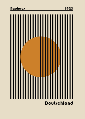 Cartaz laranja do círculo da Bauhaus