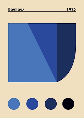 Bauhaus blå plakat