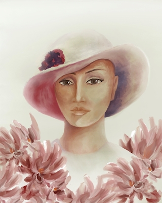 Frau im Blumenmeer