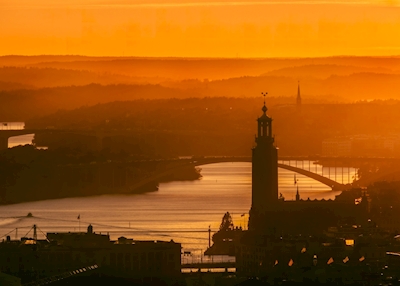 Sztokholm o zachodzie słońca