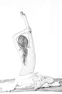 Nude drawing of a young woman