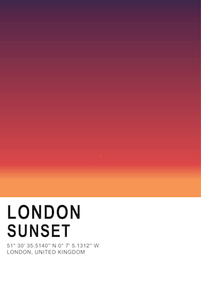 Plakat o zachodzie słońca w Londynie