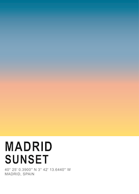 Solnedgangsplakat i Madrid